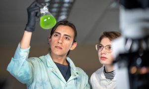 Undergraduate students think big with living light bulb